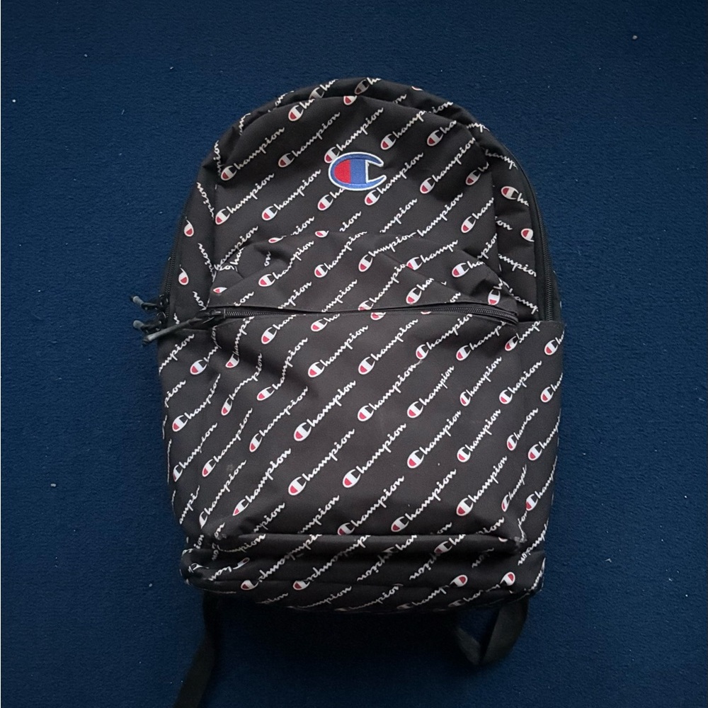 Champion Supersize Logo Patterned Black Backpack